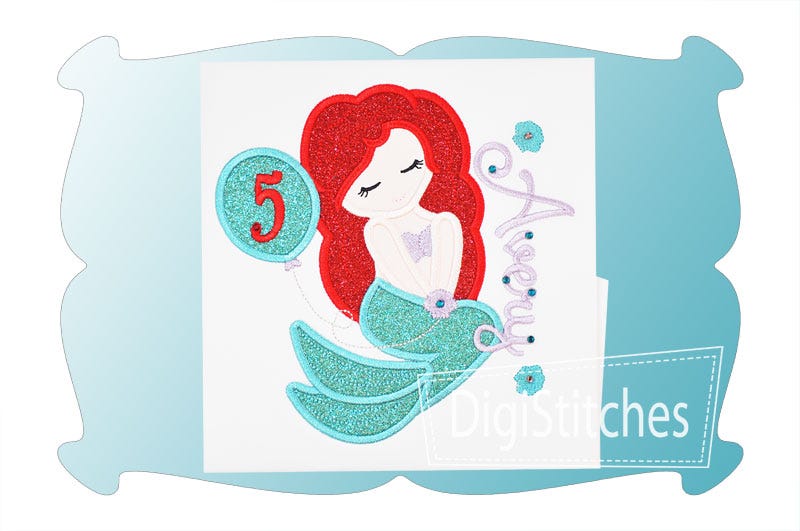 Pretty Princess 10 Birthday Applique | Machine Embroidery Designs by JuJu