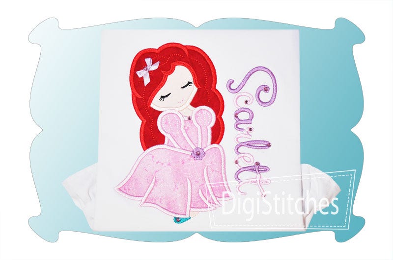 Pretty Princess 7 Applique | Machine Embroidery Designs by JuJu