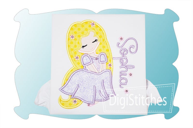 Pretty Princess 8 Applique | Machine Embroidery Designs by JuJu