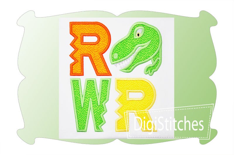 RAWR Applique | Machine Embroidery Designs by JuJu