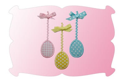 Rick Rack Easter Egg Trio Applique | Machine Embroidery Designs by JuJu
