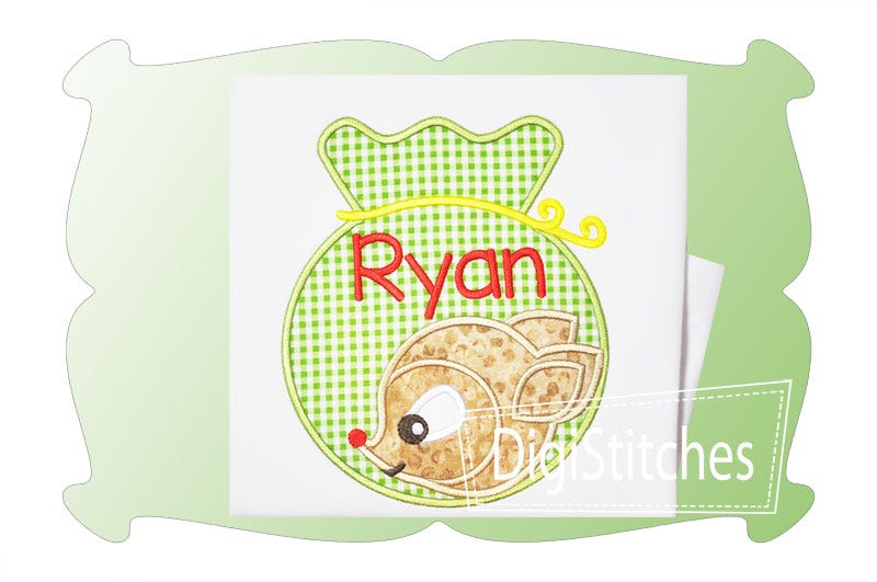 Rudolph Santa Sack Boy Applique | Machine Embroidery Designs by JuJu