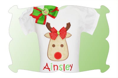 Rudolph 2 Applique | Machine Embroidery Designs by JuJu