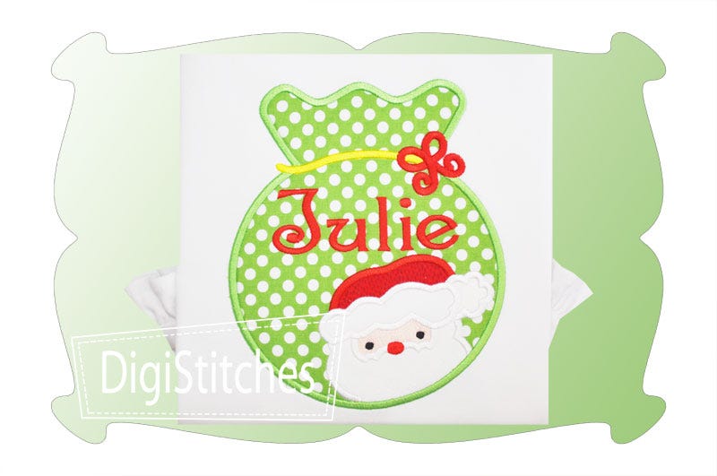 Santa Sack Applique | Machine Embroidery Designs by JuJu