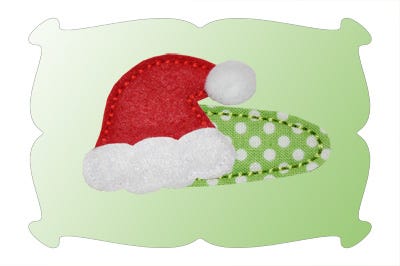 Santa Hat Snap Clip Mini In The Hoop | Machine Embroidery Designs by JuJu