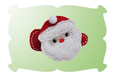 Santa Snap Clip Mini | Machine Embroidery Designs by JuJu