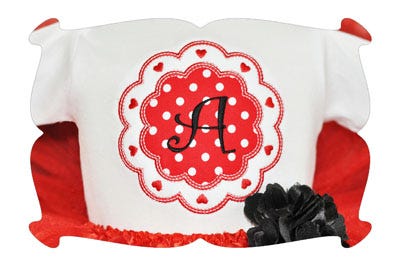 Scalloped Hearts Monogram | Machine Embroidery Designs by JuJu