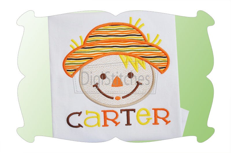 Scarecrow Boy Applique | Machine Embroidery Designs by JuJu