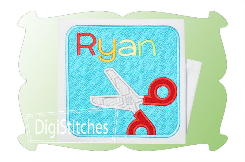 Scissors Box Applique | Machine Embroidery Designs by JuJu