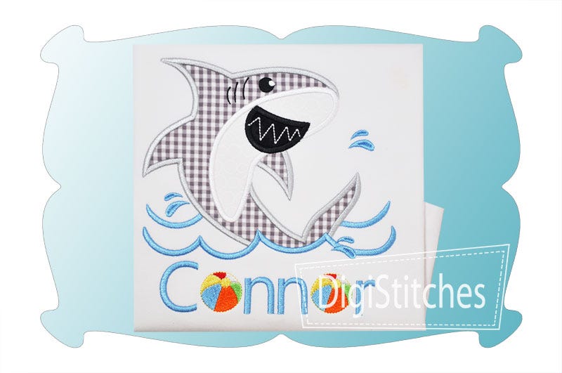 Shark 2 Applique | Machine Embroidery Designs by JuJu