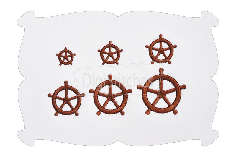 Ships Wheel Minis | Machine Embroidery Designs by JuJu