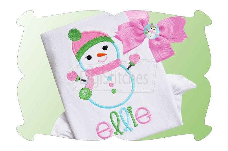 Snow Girl Applique | Machine Embroidery Designs by JuJu