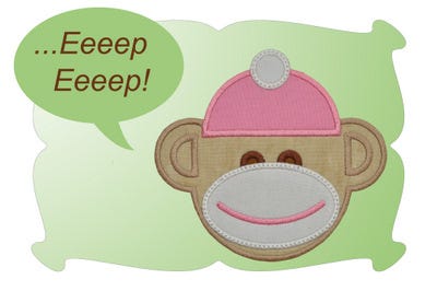 Sock Monkey Applique | Machine Embroidery Designs by JuJu