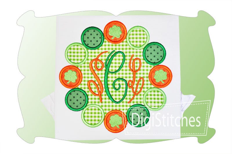 Saint Patricks Chunky Bead Monogram Applique | Machine Embroidery Designs by JuJu
