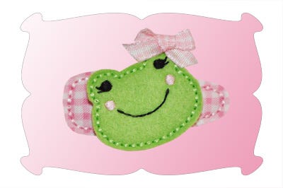 Sweet Frog Snap Clip Mini | Machine Embroidery Designs by JuJu
