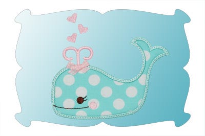 Sweet Whale Applique | Machine Embroidery Designs by JuJu