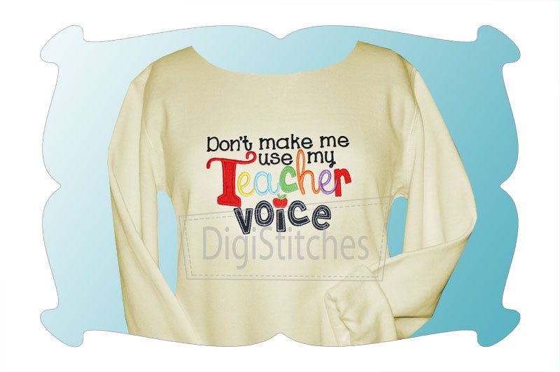 Teacher Voice Applique | Machine Embroidery Designs by JuJu
