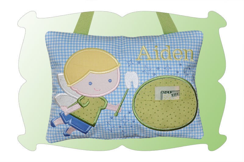 Tooth Fairy Pillow For Boys In The Hoop | Machine Embroidery Designs by JuJu