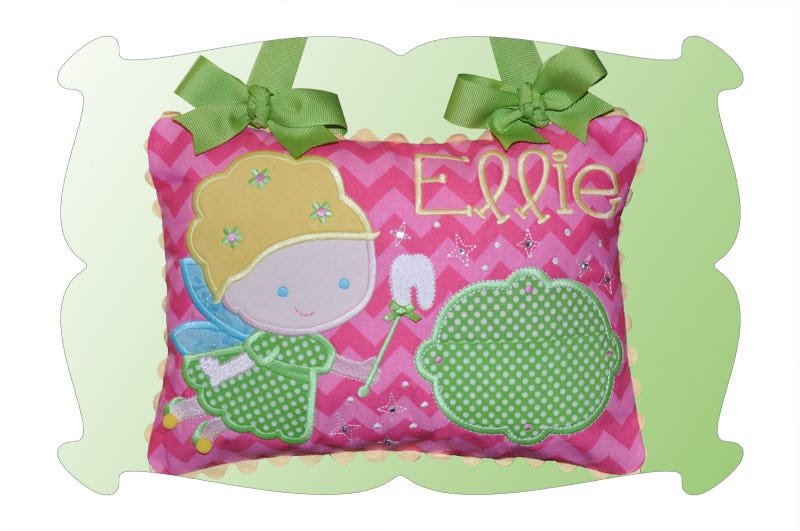 Tooth Fairy Pillow For Girls In The Hoop | Machine Embroidery Designs by JuJu