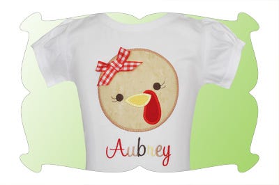Turkey Face Applique | Machine Embroidery Designs by JuJu