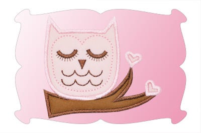 Valentine's Day Owl Applique | Machine Embroidery Designs by JuJu