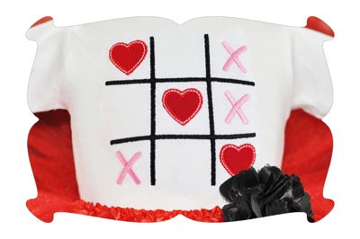 Valentine's Day Tic Tac Toe Applique | Machine Embroidery Designs by JuJu
