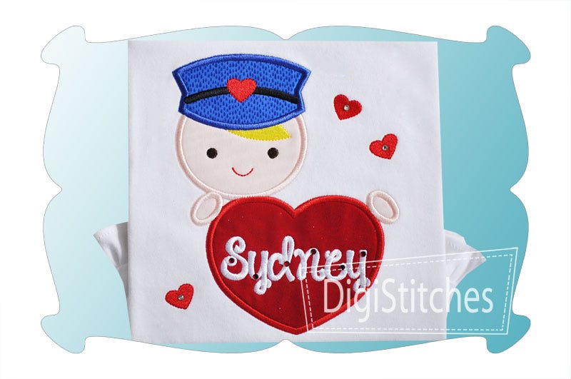 Valentine Mail Carrier Boy Applique | Machine Embroidery Designs by JuJu