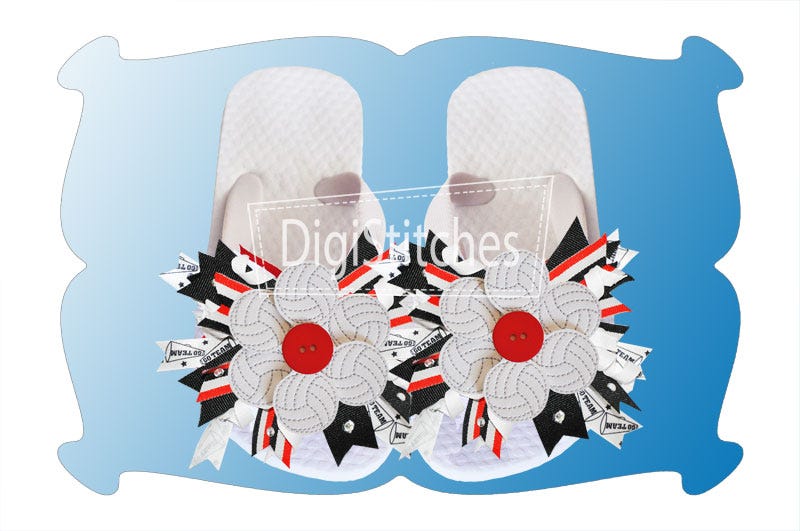 Volleyball Flowers In The Hoop | Machine Embroidery Designs by JuJu