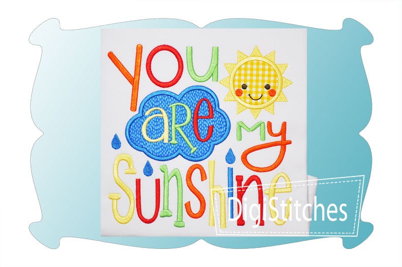 You Are My Sunshine Boy Applique | Machine Embroidery Designs by JuJu