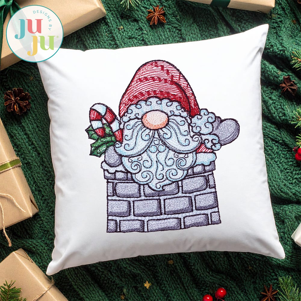 Swirly Beard Santa 8 Embroidery Design | Machine Embroidery Designs by JuJu