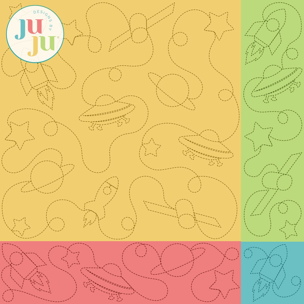 Outer Space Quilting Backdrops Design | Machine Embroidery Designs by JuJu