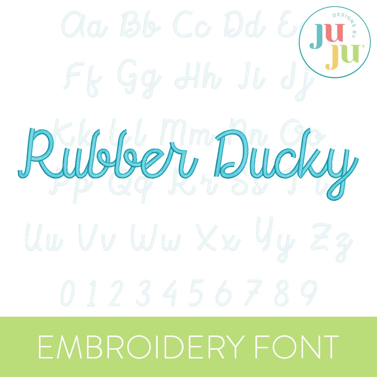 Rubber Ducky Satin Stitch Embroidery Font | Machine Embroidery Designs by JuJu