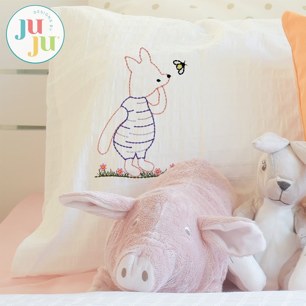 Piglet Embroidery Design | Machine Embroidery Designs by JuJu