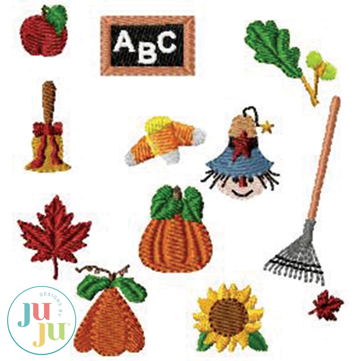 Fall Embroidery Miniatures Embroidery Set by Oma's Place | Machine Embroidery Designs by JuJu