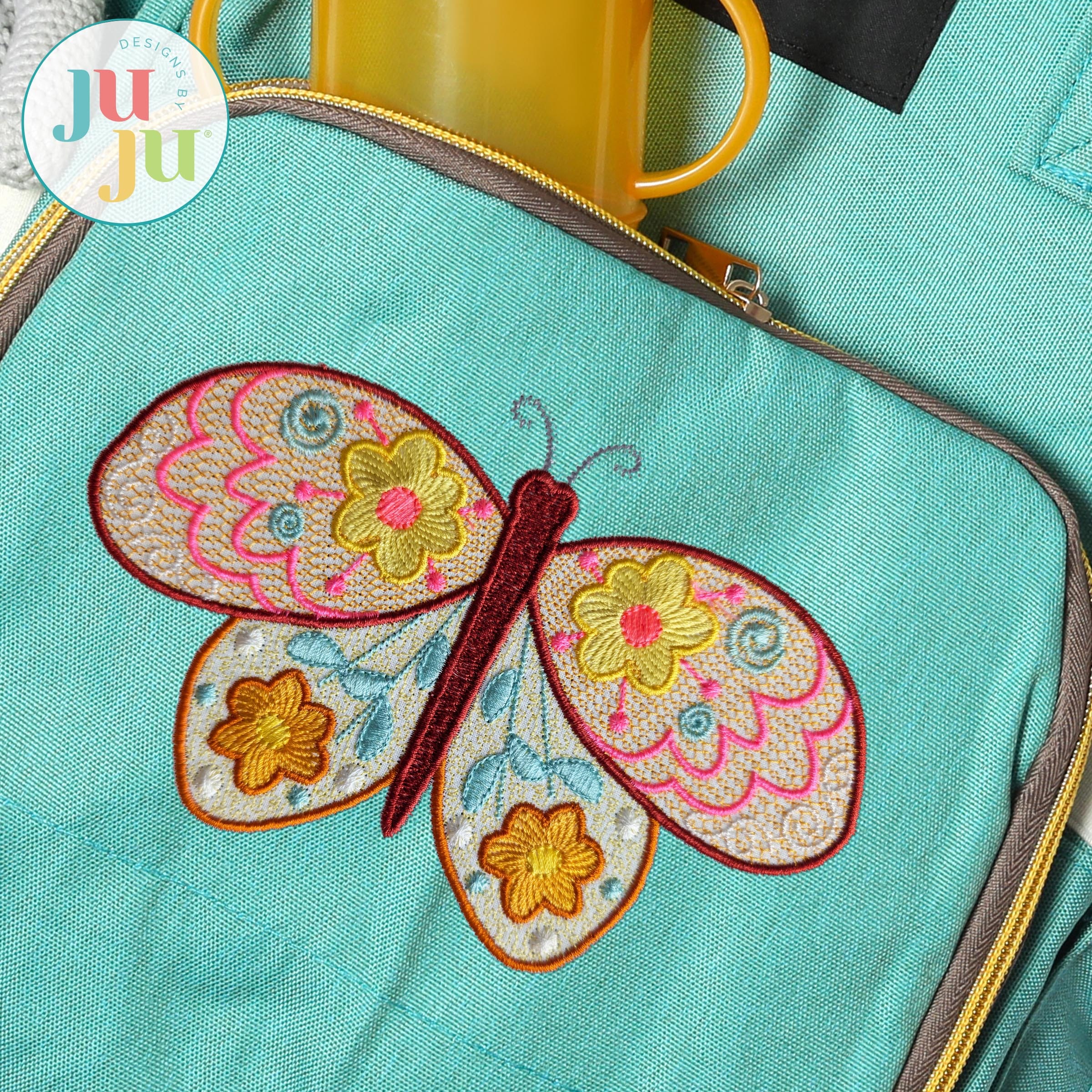 Whimsical Butterfly 3 Embroidery Design | Machine Embroidery Designs by JuJu