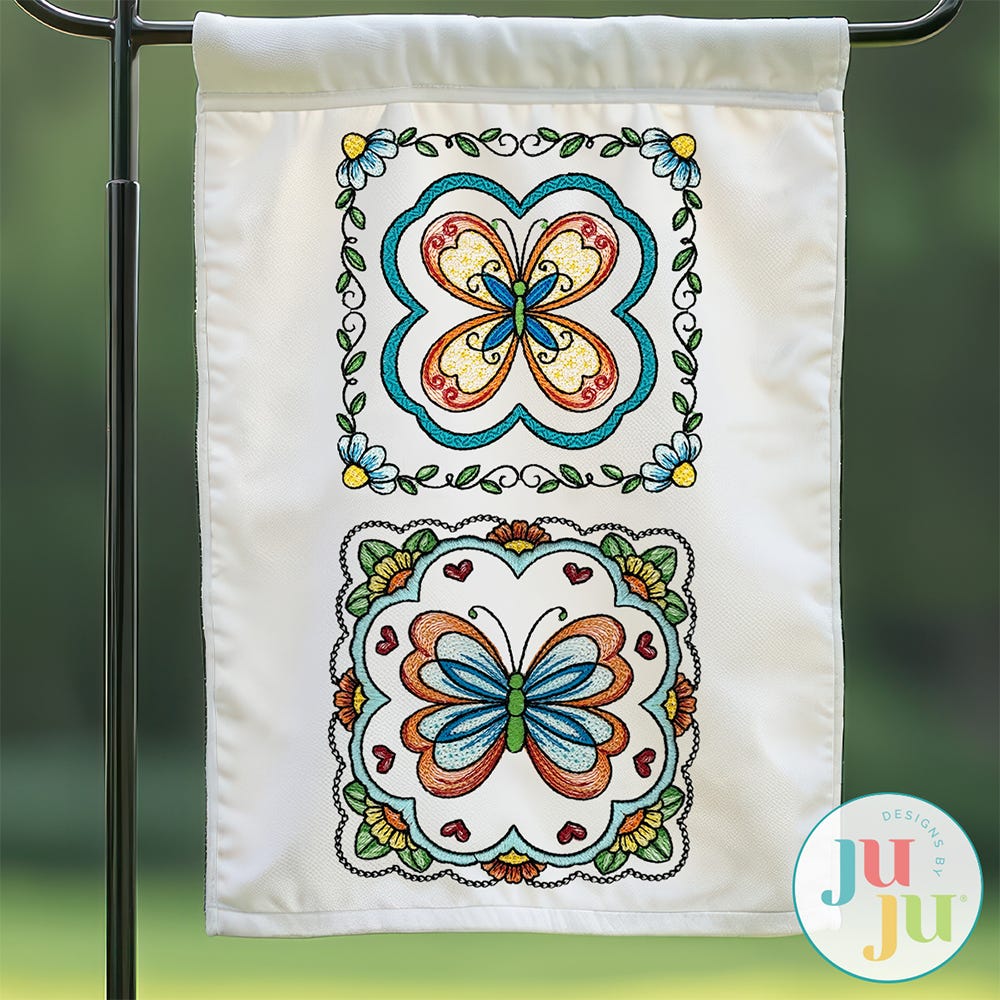 Butterfly Mandalas 3 Embroidery Set | Machine Embroidery Designs by JuJu