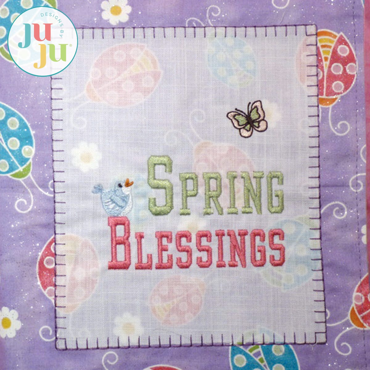 Spring Blessings Washable Coloring Book (Girl) by Oma's Place | Machine Embroidery Designs by JuJu