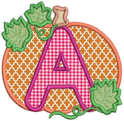 Pumpkin Applique Alphabet Machine Embroidery Designs By JuJu