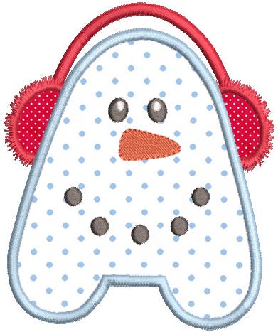 Sweet Snowmen Applique Alphabet Machine Embroidery Designs By JuJu
