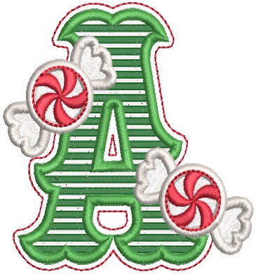 Peppermint Applique Alphabet Machine Embroidery Designs By JuJu