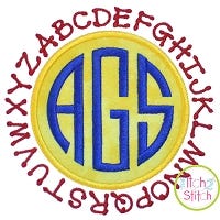 ABC Circle Patch Applique | Machine Embroidery Designs by JuJu