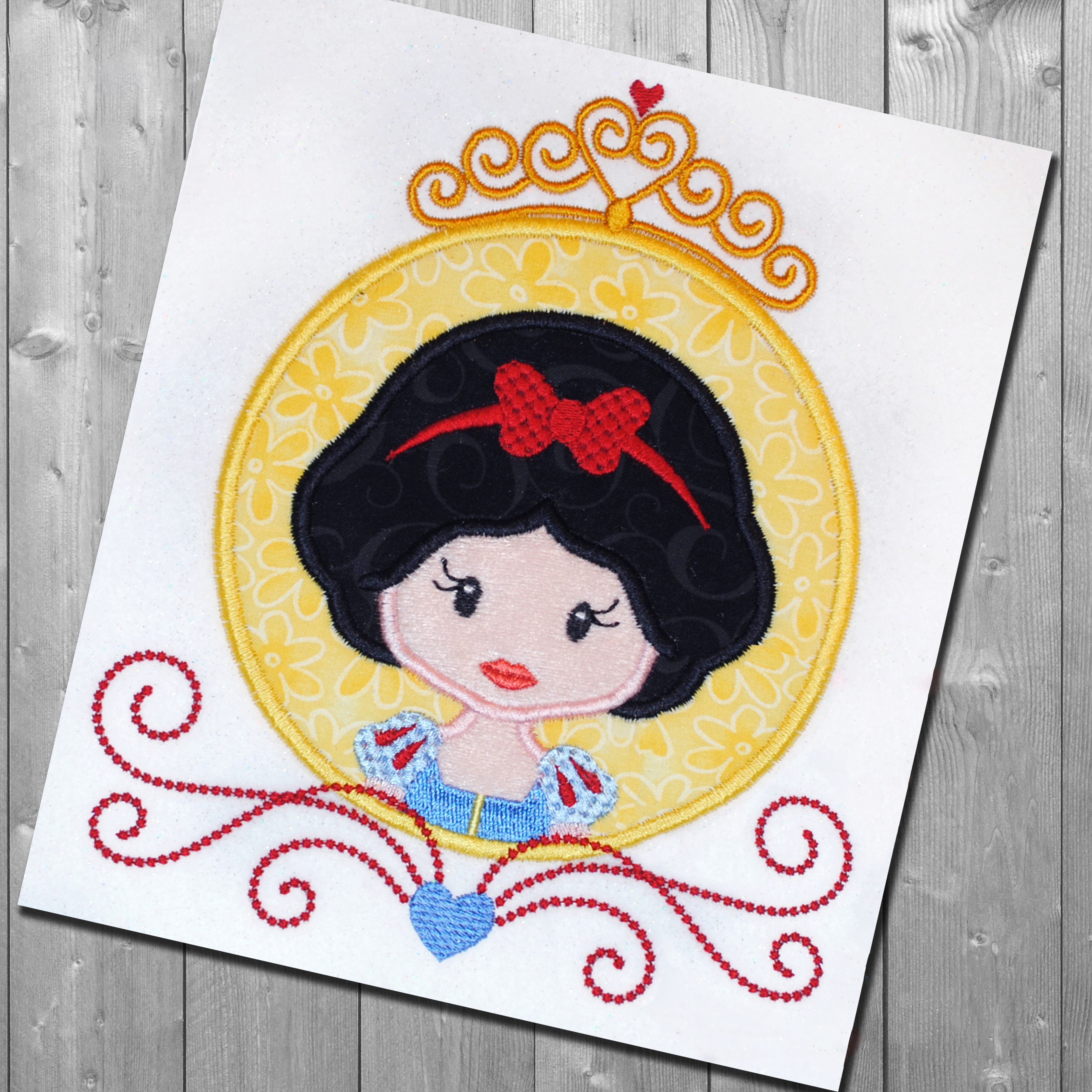 Fairy Tale Princess Frame 1 Applique Embroidery Design | Machine Embroidery Designs by JuJu