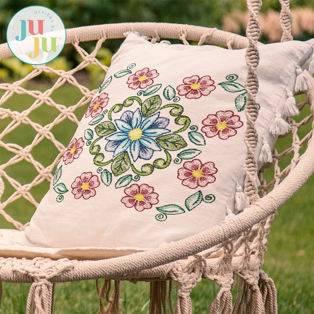 Floral Mandala 1 Embroidery Design | Machine Embroidery Designs by JuJu