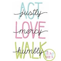 Act Love Walk Embroidery Design | Machine Embroidery Designs by JuJu