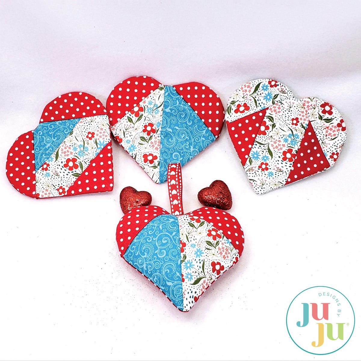 Heart Coasters / Pillows by Oma's Place | Machine Embroidery Designs by JuJu