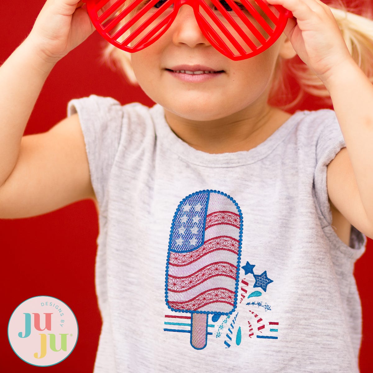 Patriotic Sparkle Embroidery Set | Machine Embroidery Designs by JuJu
