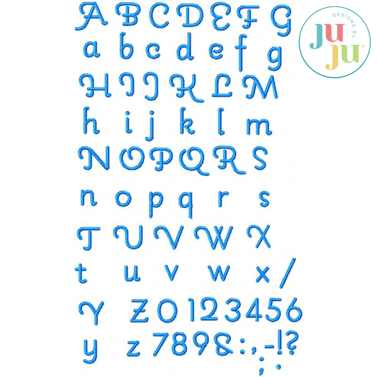 Pauline Satin Stitch Embroidery Font by Oma's Place | Machine Embroidery Designs by JuJu