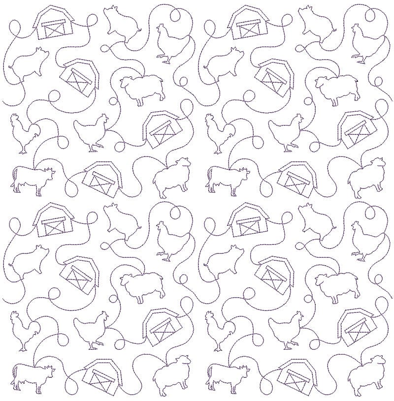Farmhouse End-to-End Quilting Design | Machine Embroidery Designs by JuJu