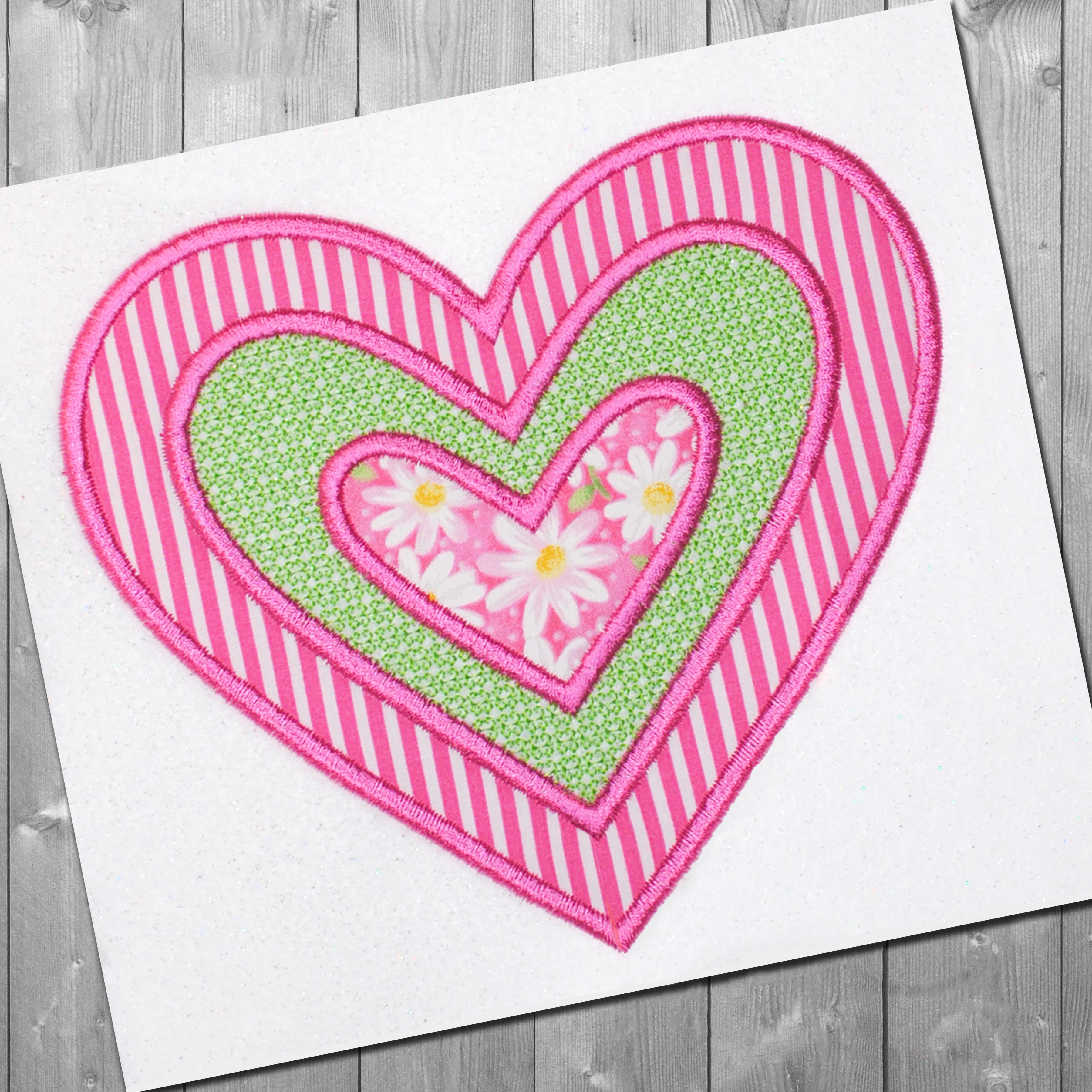 Motif Insert Heart Embroidery Design | Machine Embroidery Designs by JuJu