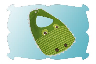 Quilted Alligator Baby Bib In The Hoop | Machine Embroidery Designs by JuJu